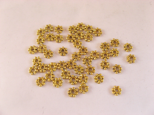 1000Pcs Gold Tone Tiny Daisy Spacers Beads 5MM - Click Image to Close